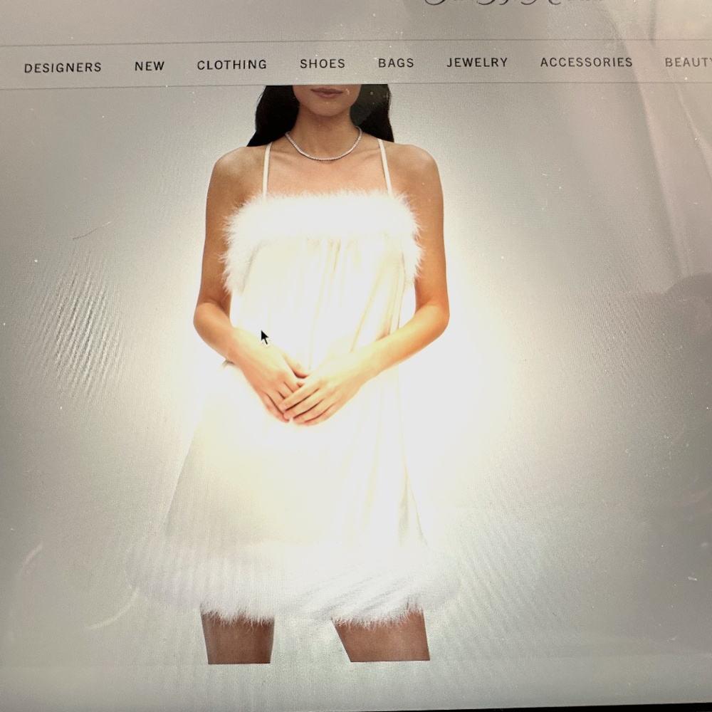 NWT BRAND NEW - SLEEPER FRENCH LINGERIE WHITE WITH WHITE FEATHER TRIM